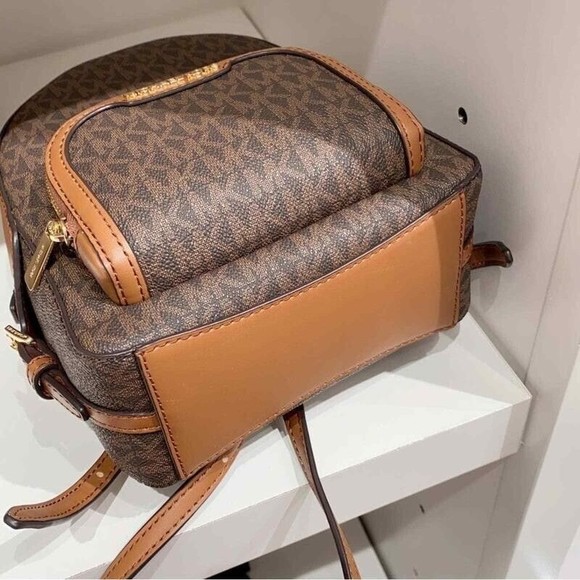 MICHAEL KORS JAYCEE XS Mini Convertible Brown Logo Canvas Backpack NWT $398 main image 5